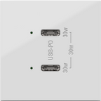 LEGRAND ARUSB30PDW4 ADORNE  Ultra-Fast Plus Power Delivery USB Type-C/C Outlet Module, White