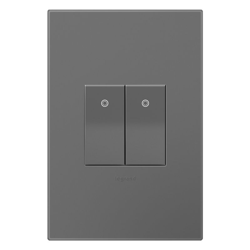 LEGRAND ASPD1531M277 ADORNE  277V Paddle Switch, Half-Size, Magnesium, with Microban
