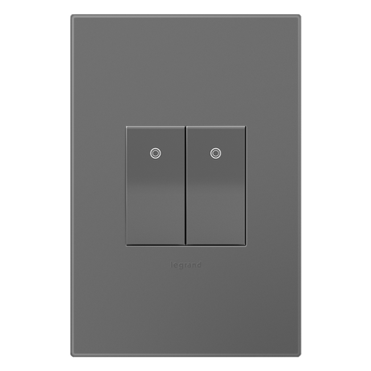 LEGRAND ASPD1531M277 ADORNE  277V Paddle Switch, Half-Size, Magnesium, with Microban