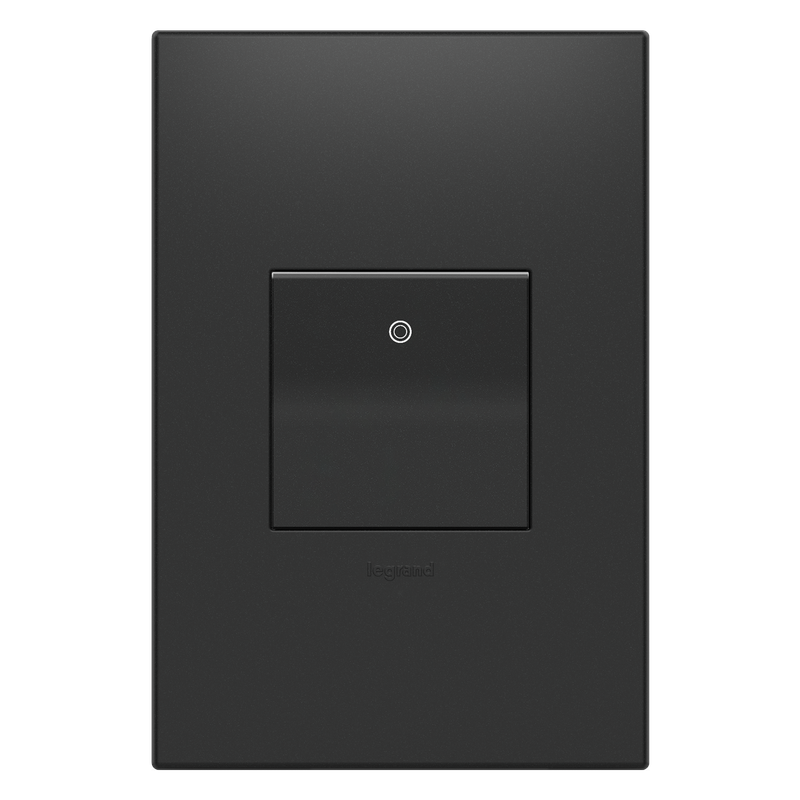 LEGRAND ASPD1532G4 ADORNE  15A Paddle Switch, Graphite, with Microban