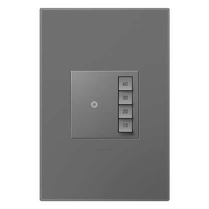 LEGRAND ASTM2M2 ADORNE  Timer Switch, Manual On/Timed Off, Magnesium, with Microban