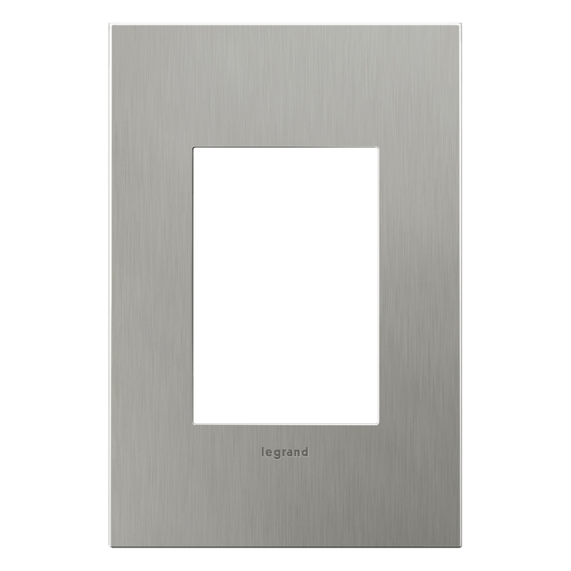 LEGRAND AWC1G3BS4 ADORNE  Brushed Stainless Steel One-Gang-Plus Screwless Wall Plate