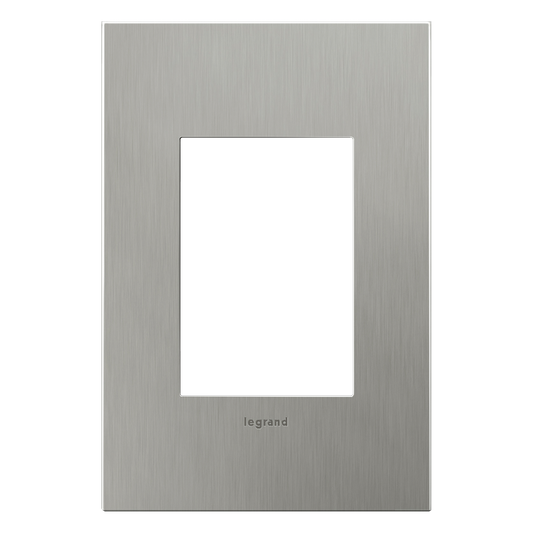 LEGRAND AWC1G3BS4 ADORNE  Brushed Stainless Steel One-Gang-Plus Screwless Wall Plate