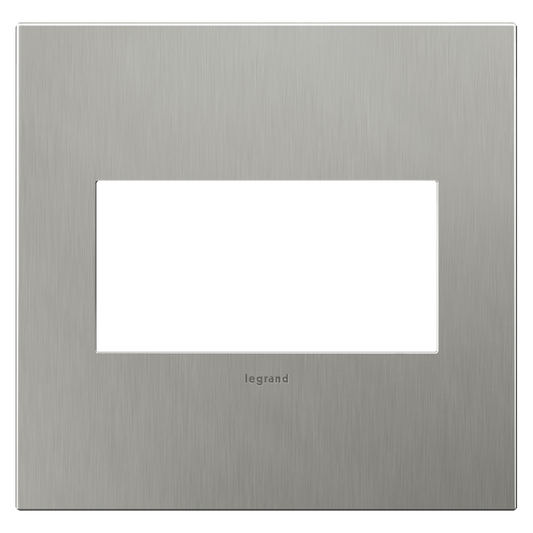 LEGRAND AWC2GBS4 ADORNE  Brushed Stainless Steel Two-Gang Screwless Wall Plate