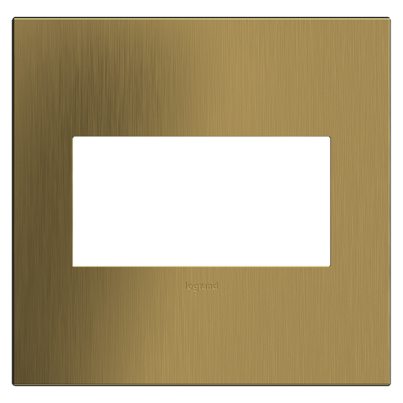 LEGRAND AWC2GBSB4 ADORNE  Brushed Satin Brass Two-Gang Screwless Wall Plate
