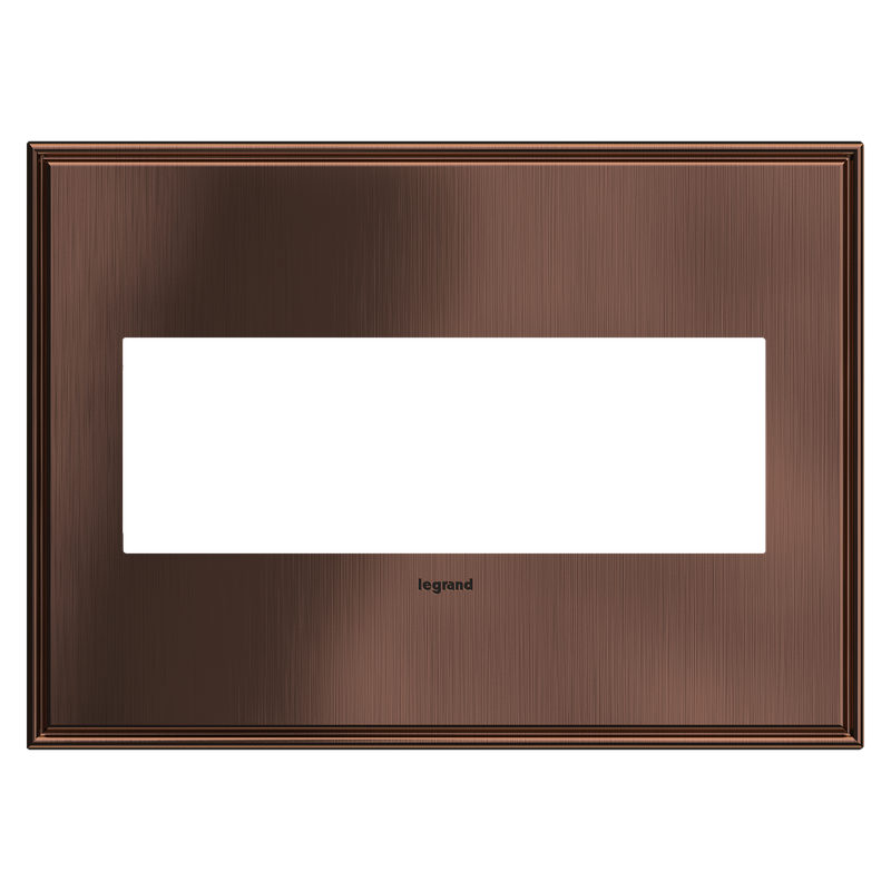 LEGRAND AWC3GMAC4 ADORNE  Matte Antique Copper Three-Gang Screwless Wall Plate