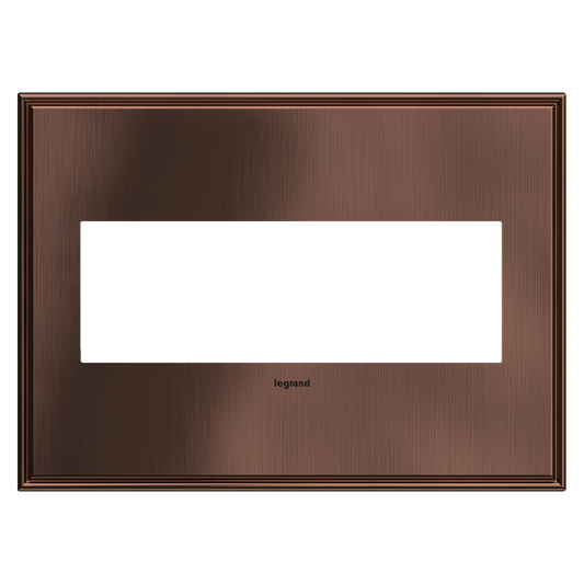 LEGRAND AWC3GMAC4 ADORNE  Matte Antique Copper Three-Gang Screwless Wall Plate