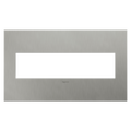 LEGRAND AWC4GBS4 ADORNE  Brushed Stainless Steel Four-Gang Screwless Wall Plate