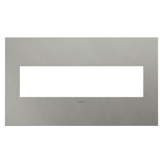 LEGRAND AWC4GBS4 ADORNE  Brushed Stainless Steel Four-Gang Screwless Wall Plate