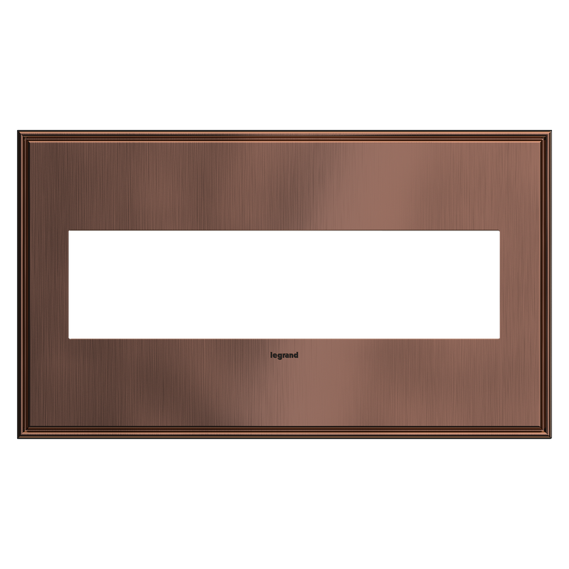 LEGRAND AWC4GMAC4 ADORNE  Matte Antique Copper Four-Gang Screwless Wall Plate