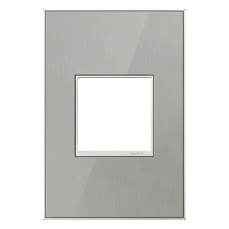 LEGRAND AWM1G2MS4 ADORNE  Brushed Stainless One-Gang Screwless Wall Plate