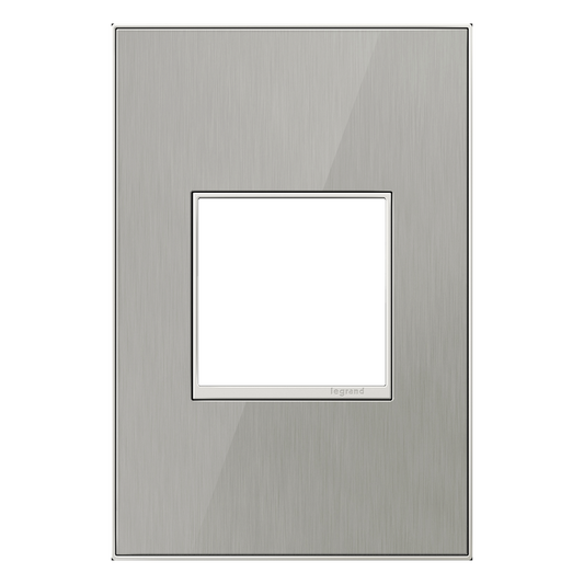 LEGRAND AWM1G2MS4 ADORNE  Brushed Stainless One-Gang Screwless Wall Plate