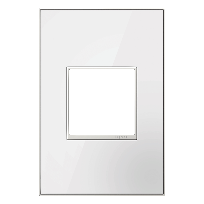 LEGRAND AWM1G2MW4 ADORNE  Mirror White One-Gang Screwless Wall Plate