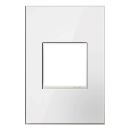 LEGRAND AWM1G2MW4 ADORNE  Mirror White One-Gang Screwless Wall Plate