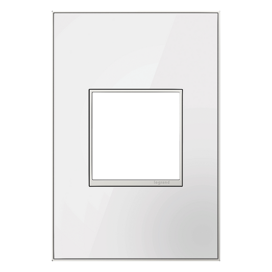 LEGRAND AWM1G2MW4 ADORNE  Mirror White One-Gang Screwless Wall Plate