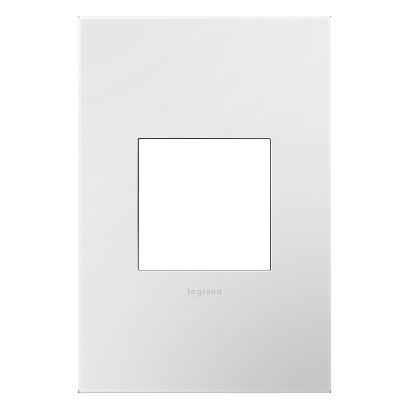 LEGRAND AWM1G2MWW4 ADORNE  Mirror White-on-White One-Gang Screwless Wall Plate