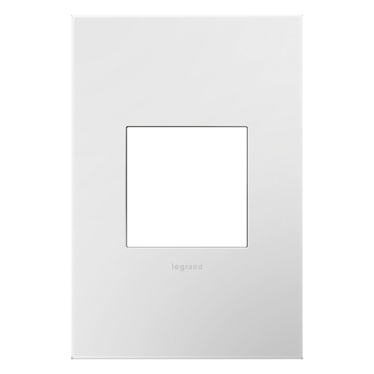 LEGRAND AWM1G2MWW4 ADORNE  Mirror White-on-White One-Gang Screwless Wall Plate