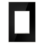 LEGRAND AWM1G3MB4 ADORNE  Mirror Black One-Gang-Plus Screwless Wall Plate