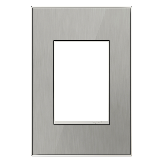 LEGRAND AWM1G3MS4 ADORNE  Brushed Stainless One-Gang-Plus Screwless Wall Plate