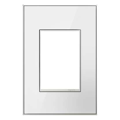 LEGRAND AWM1G3MW4 ADORNE  Mirror White One-Gang-Plus Screwless Wall Plate