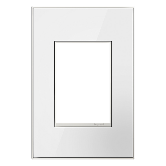 LEGRAND AWM1G3MW4 ADORNE  Mirror White One-Gang-Plus Screwless Wall Plate