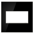 LEGRAND AWM2GMB4 ADORNE  Mirror Black Two-Gang Screwless Wall Plate