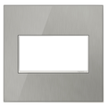 LEGRAND AWM2GMS4 ADORNE  Brushed Stainless Two-Gang Screwless Wall Plate