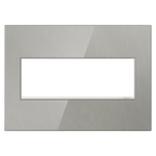 LEGRAND AWM3GMS4 ADORNE  Brushed Stainless Three-Gang Screwless Wall Plate