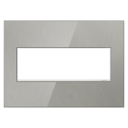 LEGRAND AWM3GMS4 ADORNE  Brushed Stainless Three-Gang Screwless Wall Plate