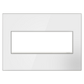 LEGRAND AWM3GMWW4 ADORNE  Mirror White-on-White Three-Gang Screwless Wall Plate