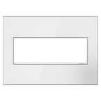 LEGRAND AWM3GMWW4 ADORNE  Mirror White-on-White Three-Gang Screwless Wall Plate