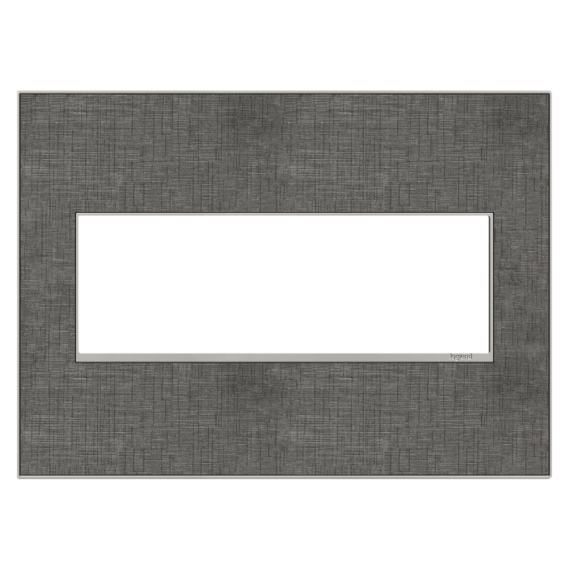 LEGRAND AWM3GSL4 ADORNE  Slate Linen Three-Gang Screwless Wall Plate