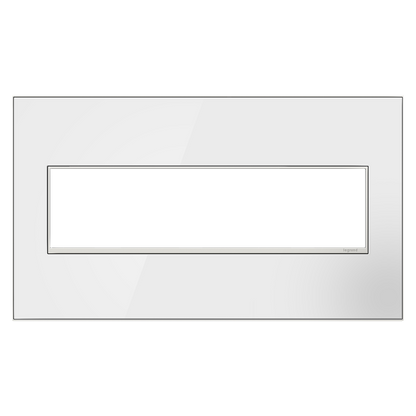 LEGRAND AWM4GMW4 ADORNE  Mirror White Four-Gang Screwless Wall Plate