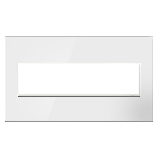 LEGRAND AWM4GMW4 ADORNE  Mirror White Four-Gang Screwless Wall Plate