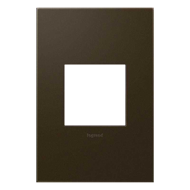 LEGRAND AWP1G2BR6 ADORNE  Bronze One-Gang Screwless Wall Plate with Microban