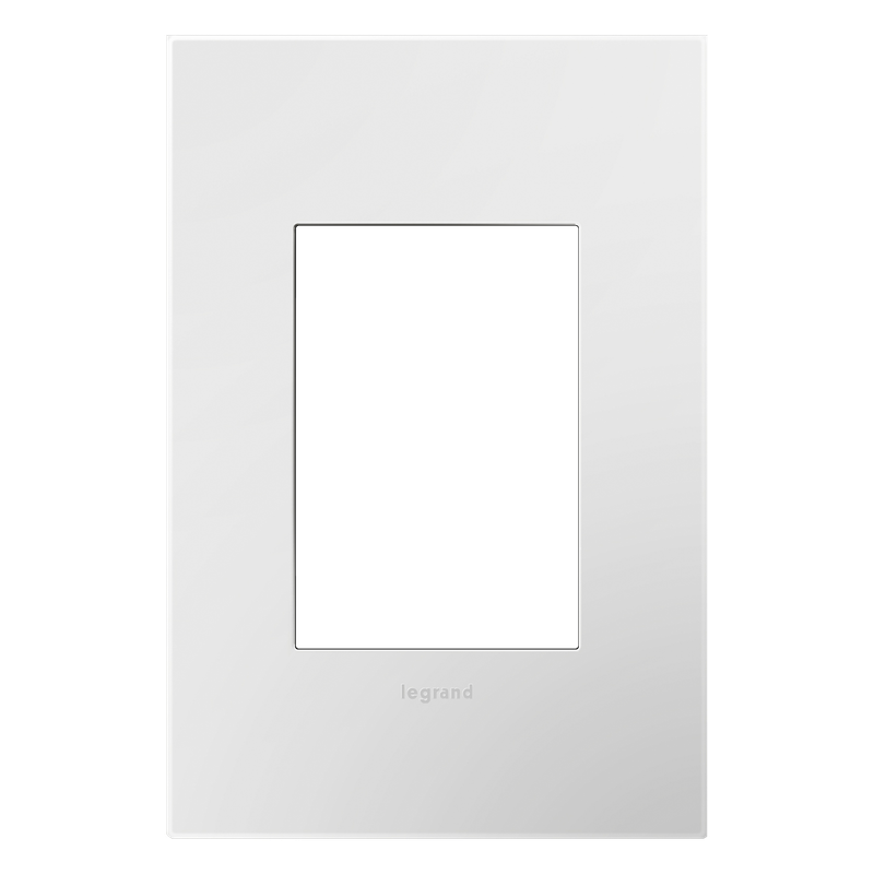 LEGRAND AWP1G3WHW4 ADORNE  Gloss White-on-White One-Gang-Plus Screwless Wall Plate with Microban