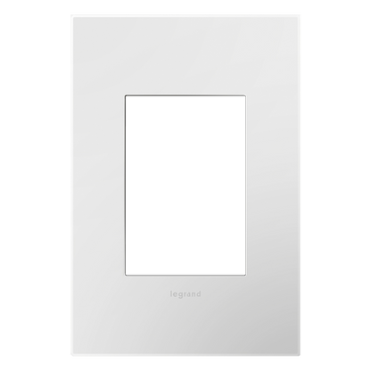 LEGRAND AWP1G3WHW4 ADORNE  Gloss White-on-White One-Gang-Plus Screwless Wall Plate with Microban