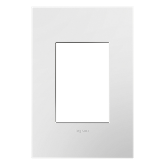 LEGRAND AWP1G3WHW4 ADORNE  Gloss White-on-White One-Gang-Plus Screwless Wall Plate with Microban