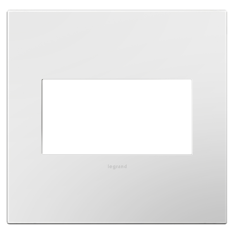 LEGRAND AWP2GPW4 ADORNE  Matte White Two-Gang Screwless Wall Plate with Microban