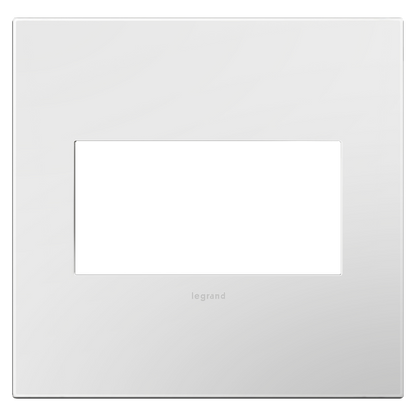 LEGRAND AWP2GPW4 ADORNE  Matte White Two-Gang Screwless Wall Plate with Microban