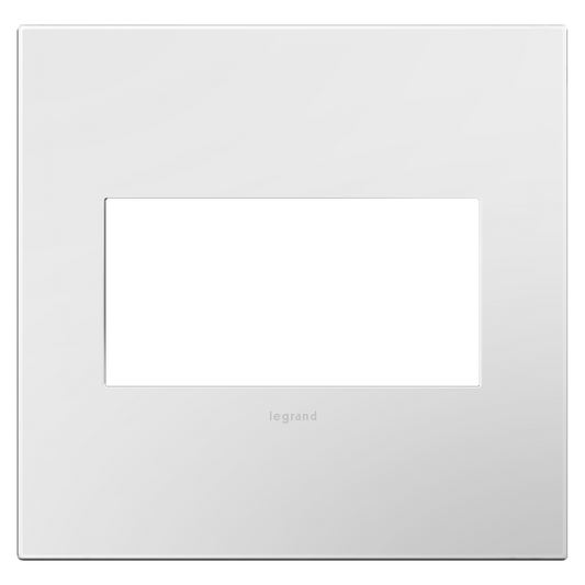 LEGRAND AWP2GPW4 ADORNE  Matte White Two-Gang Screwless Wall Plate with Microban