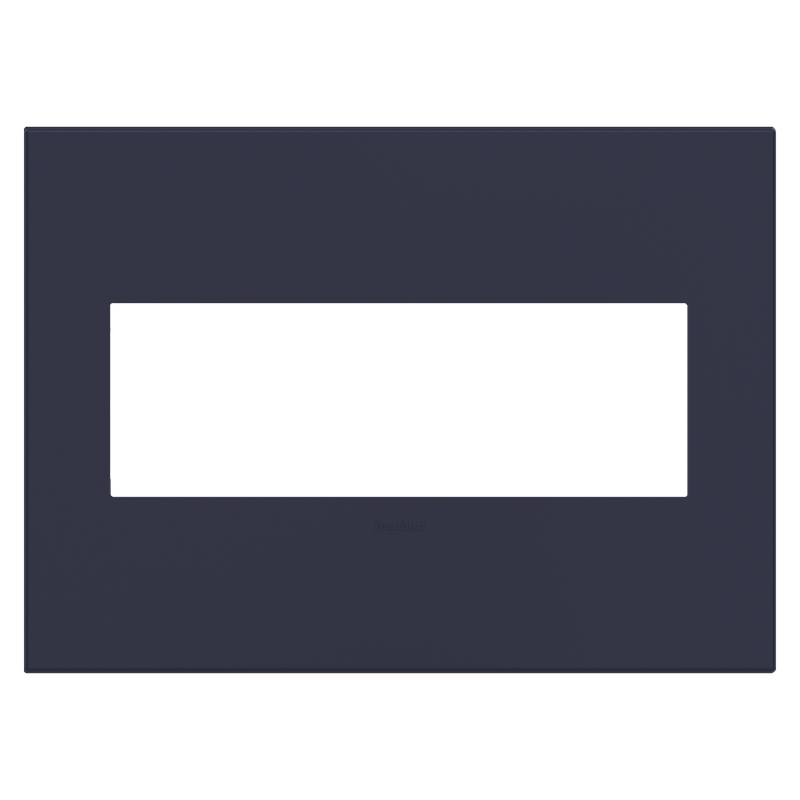 LEGRAND AWP3GBN4 ADORNE  Bleu Noir Three-Gang Screwless Wall Plate