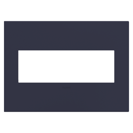 LEGRAND AWP3GBN4 ADORNE  Bleu Noir Three-Gang Screwless Wall Plate