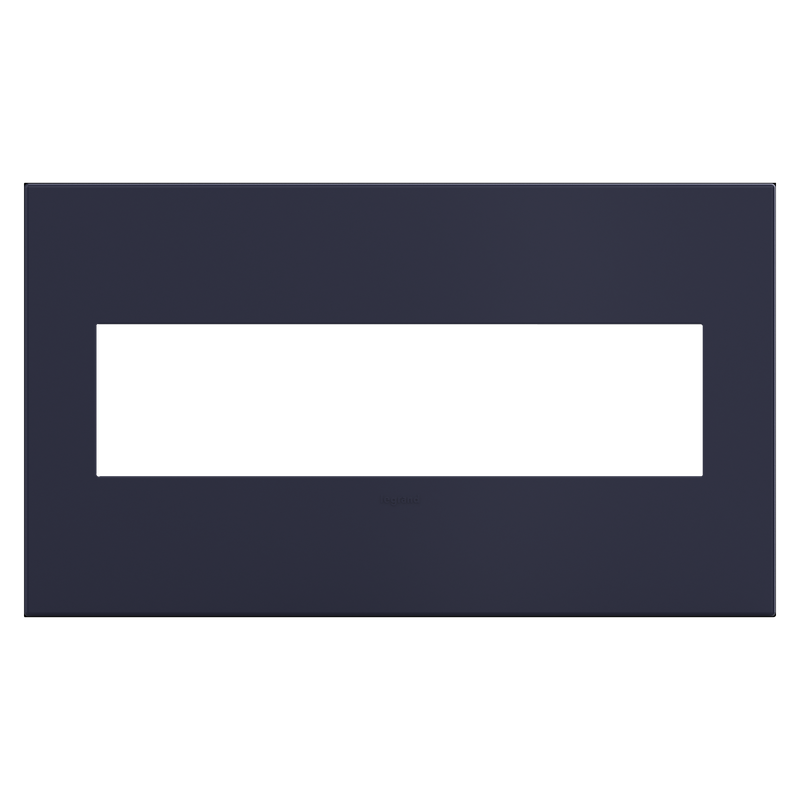 LEGRAND AWP4GBN4 ADORNE  Bleu Noir Four-Gang Screwless Wall Plate