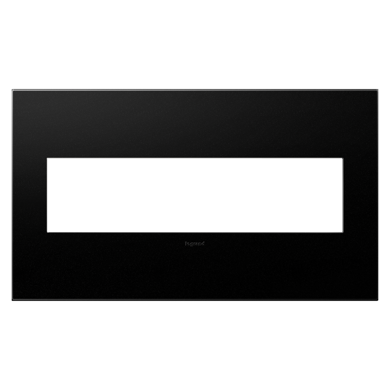 LEGRAND AWP4GGR4 ADORNE  Graphite Four-Gang Screwless Wall Plate with Microban