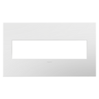 LEGRAND AWP4GWHW4 ADORNE  Gloss White-on-White Four-Gang Screwless Wall Plate with Microban