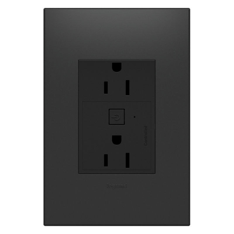 LEGRAND WNAR153G1 ADORNE  15A Smart Outlet with Netatmo Plus-Size, Graphite