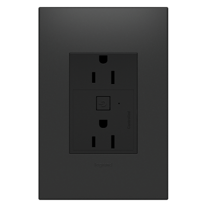 LEGRAND WNAR153G1 ADORNE  15A Smart Outlet with Netatmo Plus-Size, Graphite