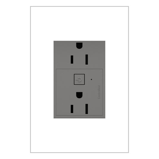 LEGRAND WNAR153M1 ADORNE  15A Smart Outlet with Netatmo Plus-Size, Magnesium