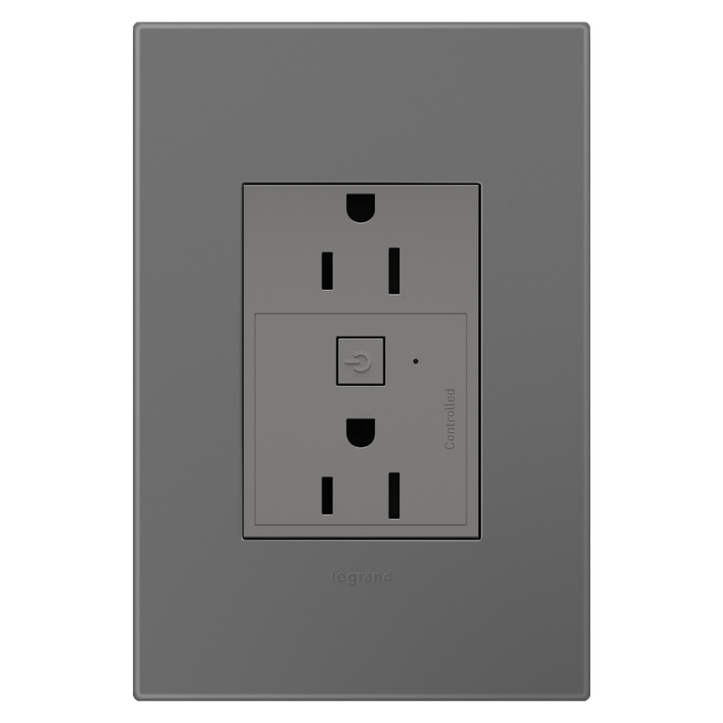 LEGRAND WNAR153M1 ADORNE  15A Smart Outlet with Netatmo Plus-Size, Magnesium